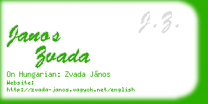 janos zvada business card